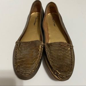 Baretraps Kieran Bronze Snakeskin Print Loafers